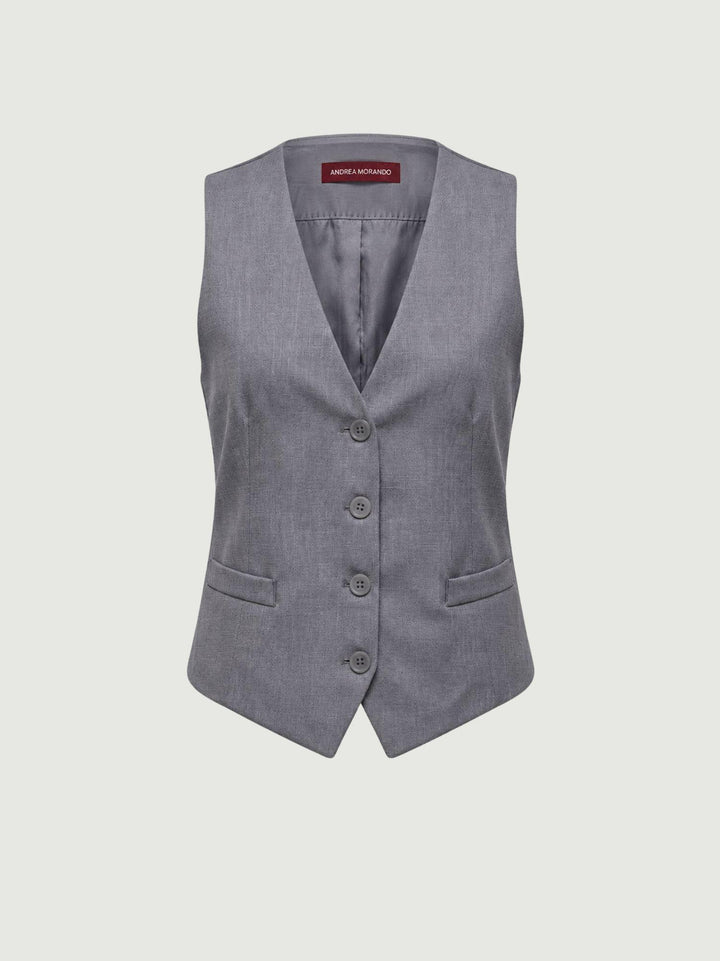 Gilet sartoriale grigio denim 9933OR JEANS ANDREA MORANDO 