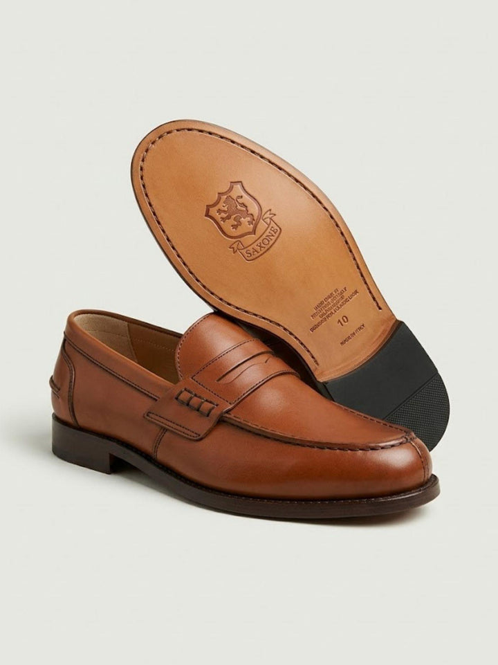 Mocassino penny in pelle color cuoio 1000 CUOIO SAXONE 