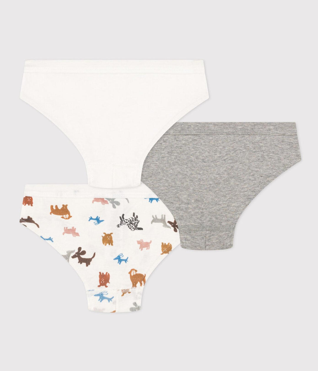 CONFEZIONE DA 3 SLIP BAMBINO IN COTONE MOTIVO CANE A08L5 00 PETIT BATEAU 