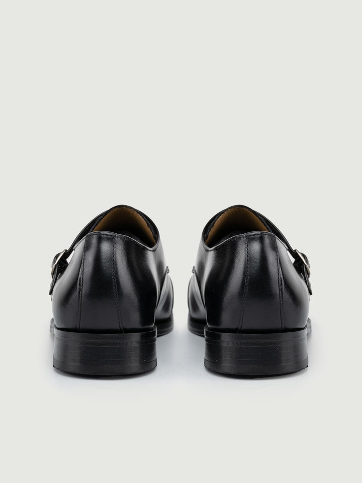 DOPPIA FIBBIA IN PELLE NERA 1441 BLACK SAXONE 