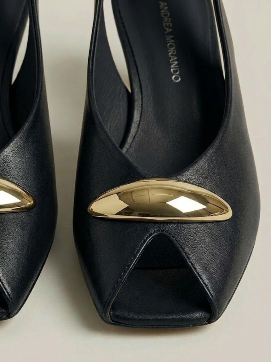 Spuntata slingback in pelle nappa nera R412 NERO ANDREA MORANDO 