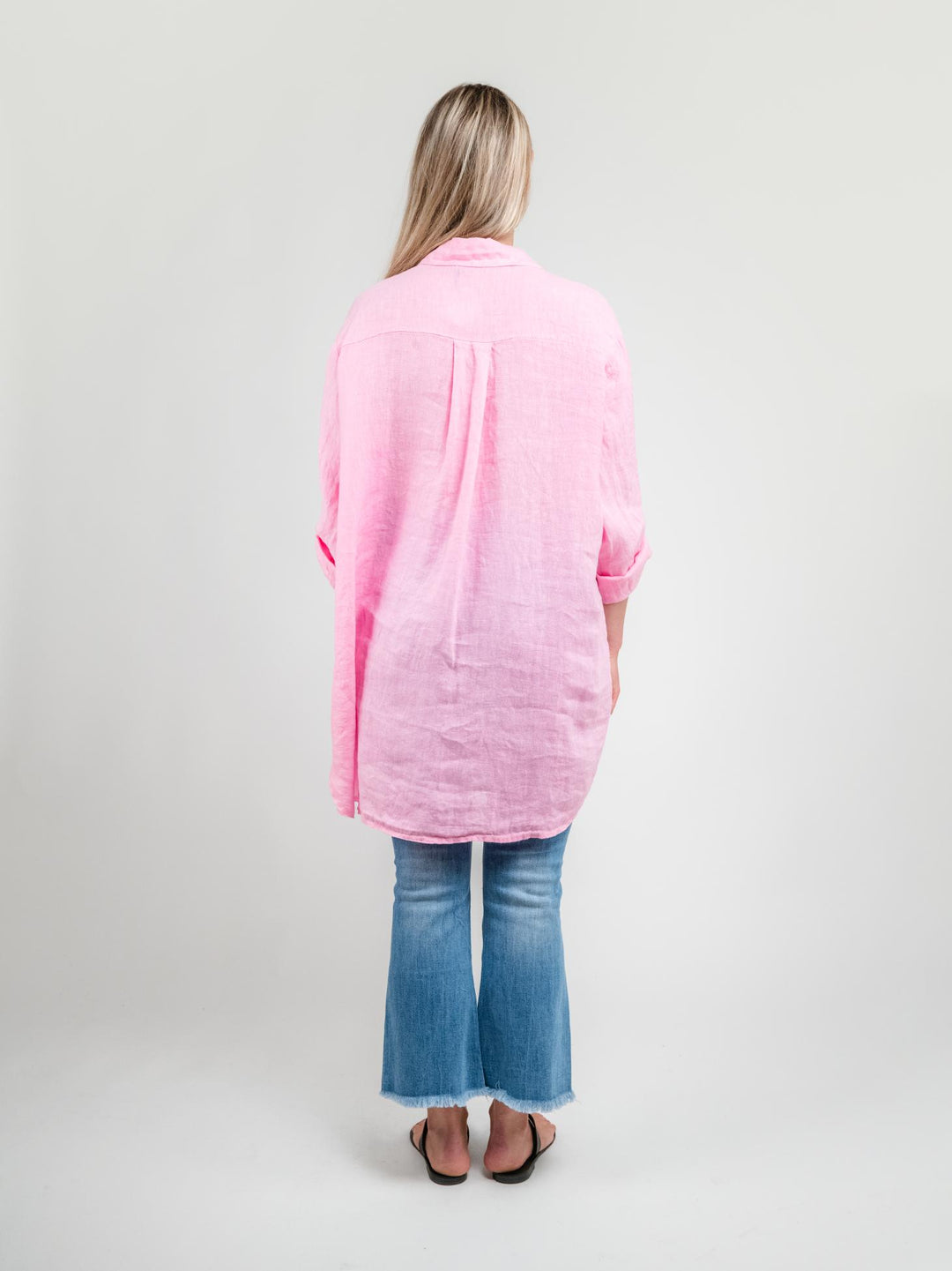 CAMICIA LUNGA IN LINO ROSA 4466 ROSA ANDREA MORANDO 