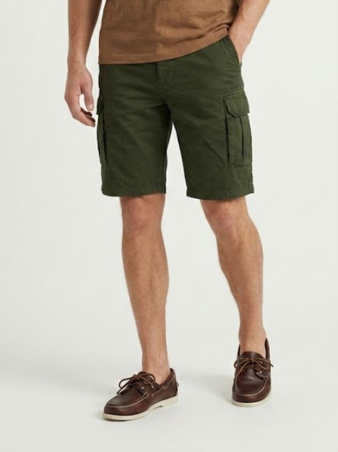 Bermuda cargo in cotone verde miilitare BR010673 ARMY ANDREA MORANDO 