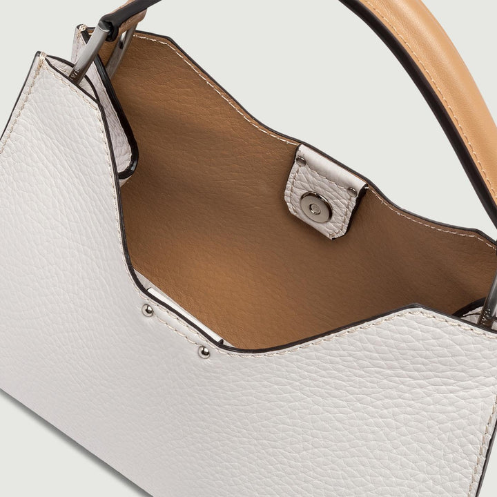 BORSA IN PELLE AURORA COLOR SABBIA BS 10565 RNGDBL-NA 13347 GIANNI CHIARINI 