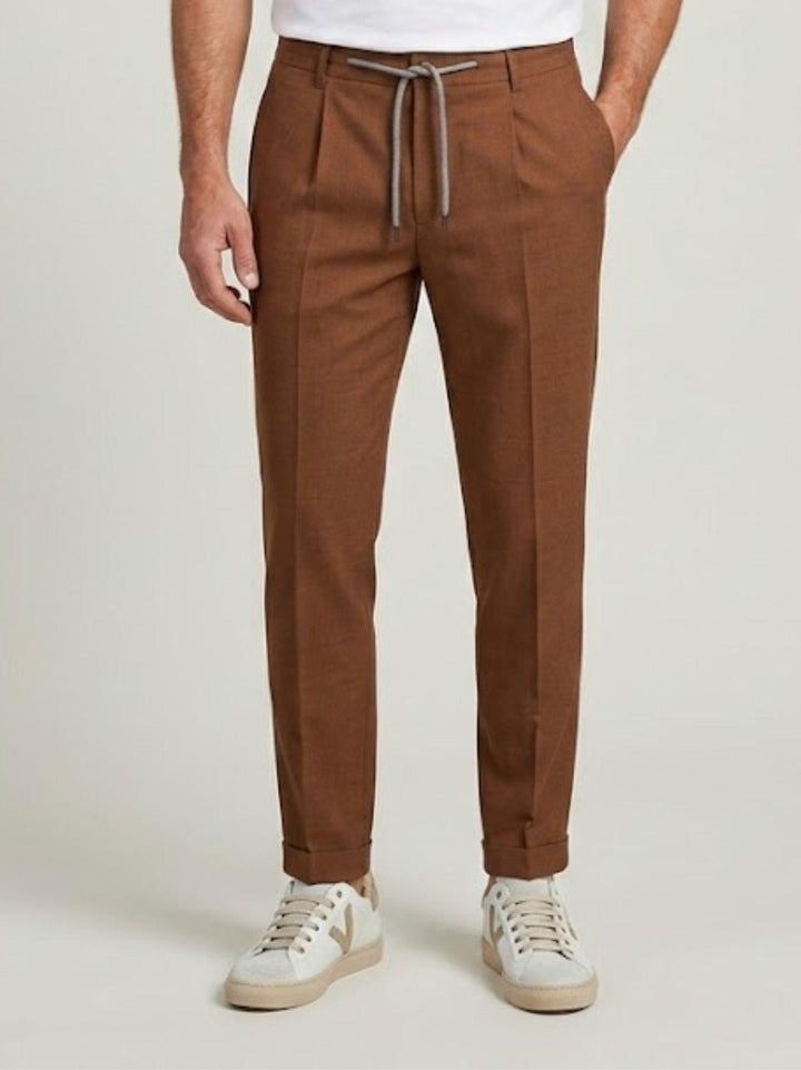 Pantalone  tela paracadute con coulisse in cotone ruggine CO0073M 5002 ANDREA MORANDO 