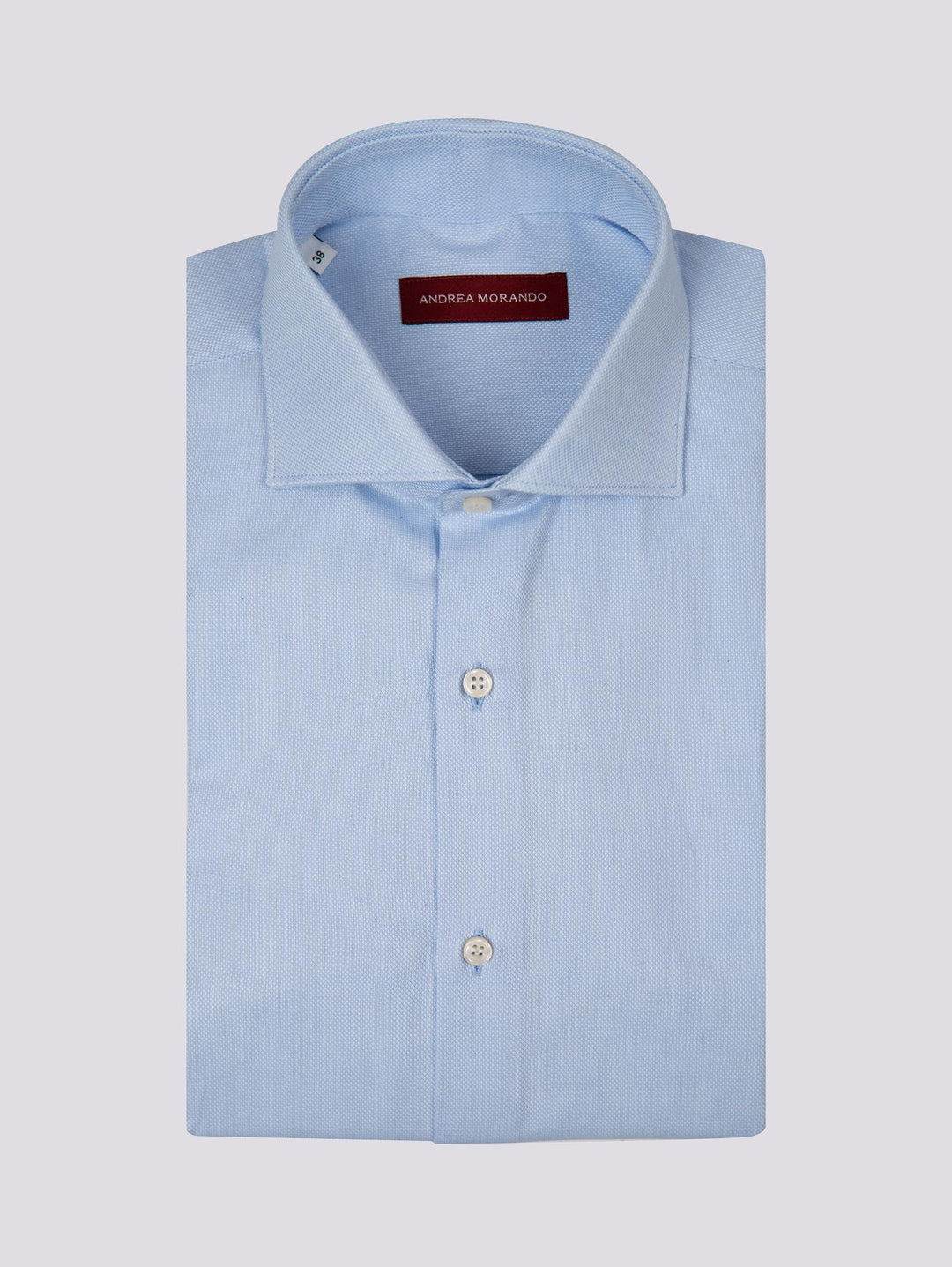 CAMICIA AZZURRA IN COTONE REGULAR FIT 5B397 04 ANDREA MORANDO 