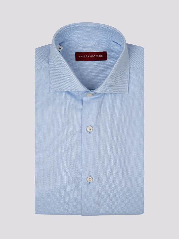 CAMICIA AZZURRA IN COTONE REGULAR FIT 5B397 04 ANDREA MORANDO 