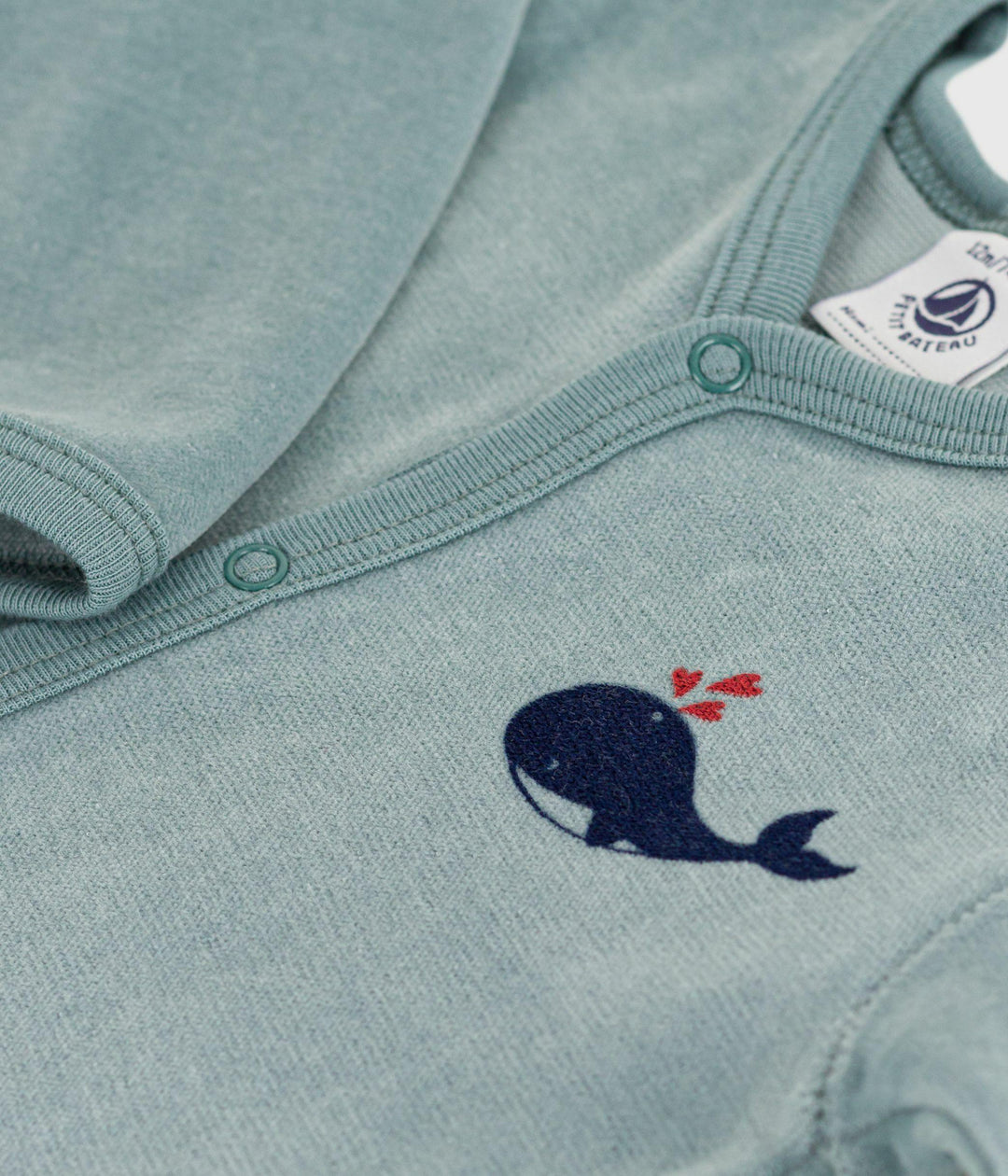 Pigiama in ciniglia tinta unita neonato A0E2P 01 PETIT BATEAU 