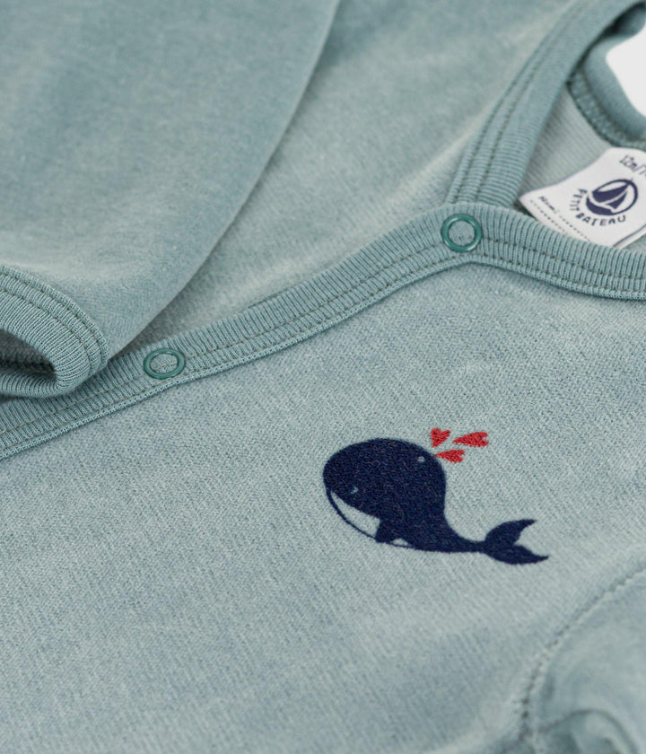 Pigiama in ciniglia tinta unita neonato A0E2P 01 PETIT BATEAU 