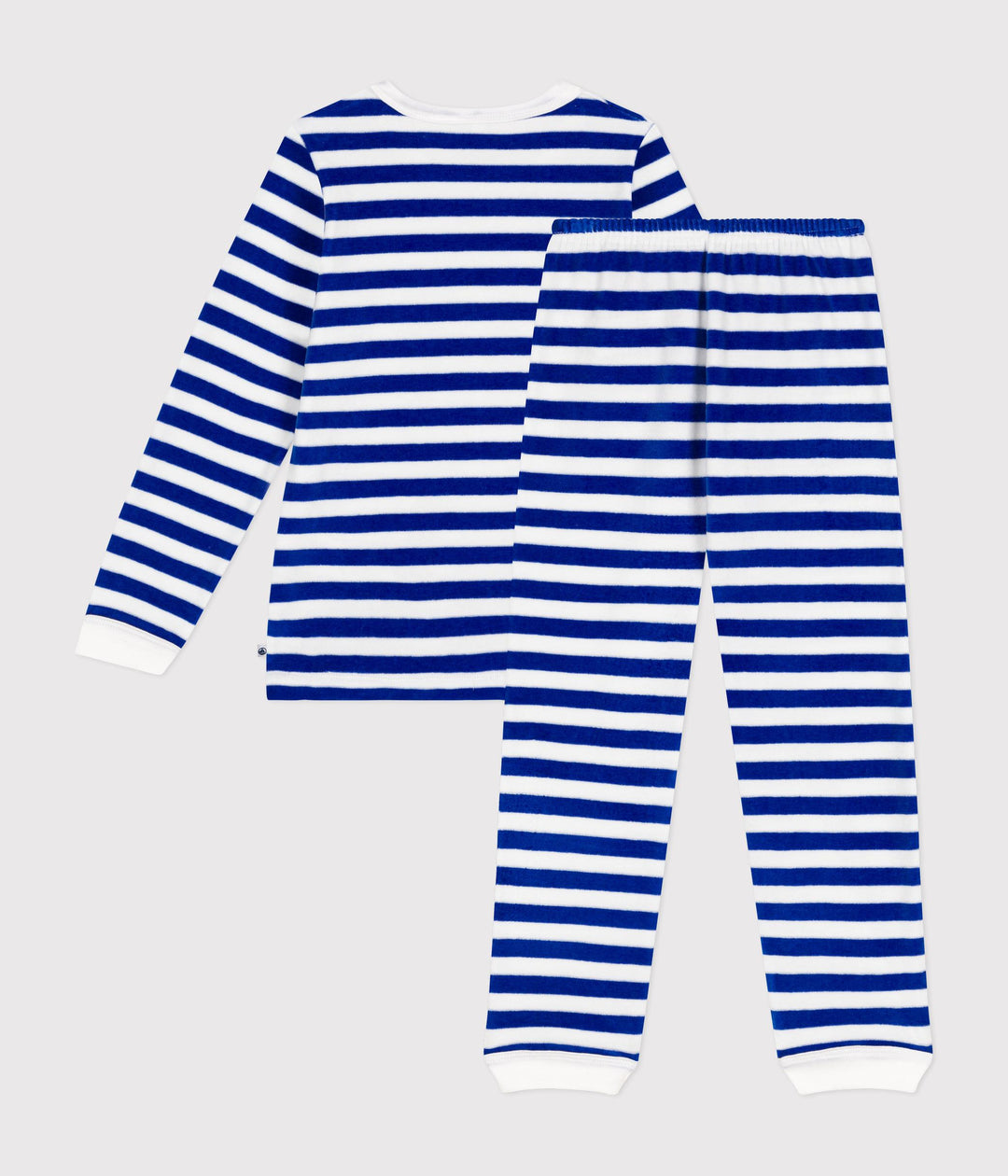 Pigiama natalizio in velluto a righe blu A0BJ9 01 PETIT BATEAU 