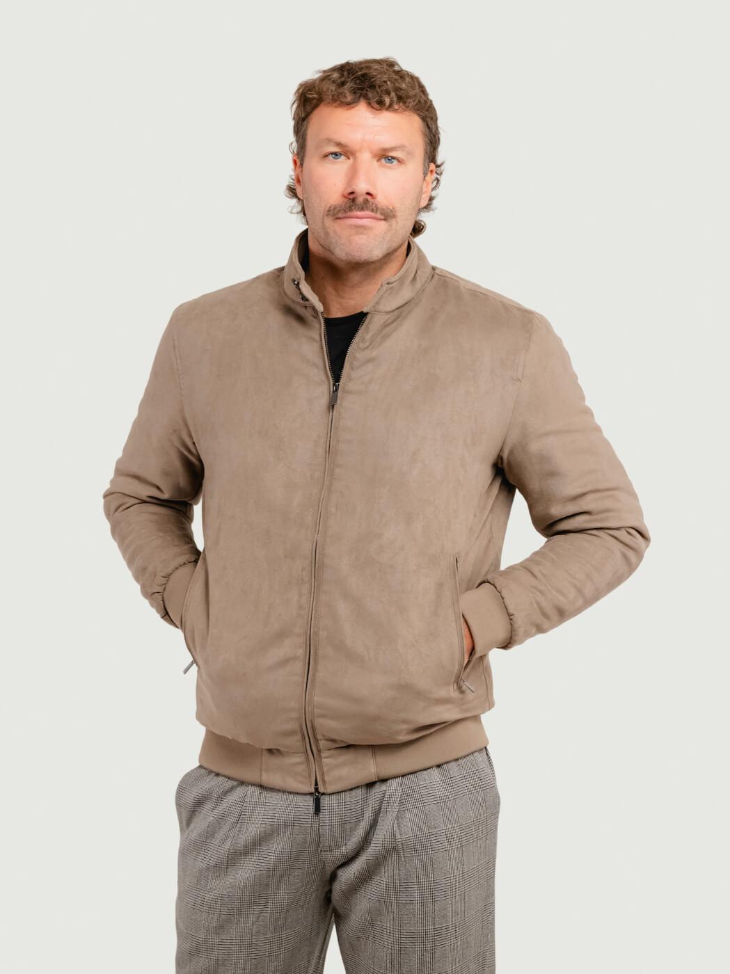 BOMBER IMBOTTITO IN ALCANTARA SABBIA BU26W06JKCOAT 114 ANDREA MORANDO 