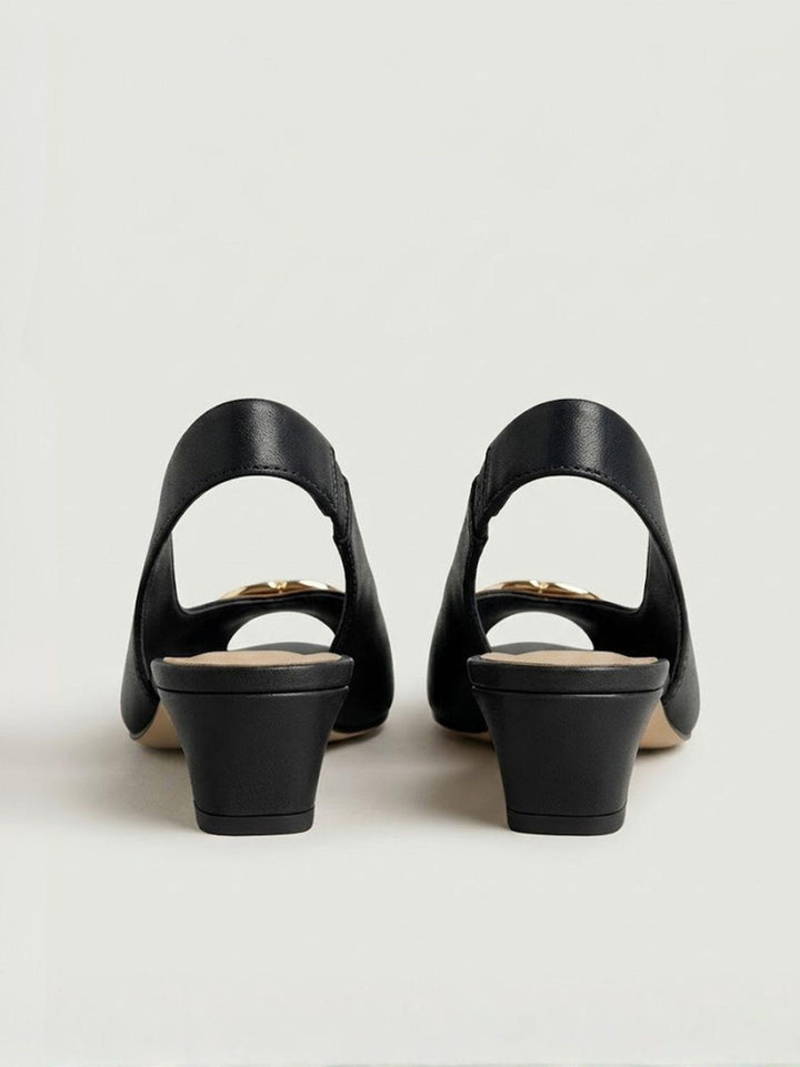 Spuntata slingback in pelle nappa nera R412 NERO ANDREA MORANDO 