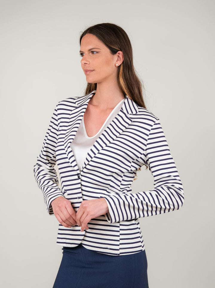 BLAZER BIANCO A RIGHE BLU 9291 BIANCO/BLU ANDREA MORANDO 