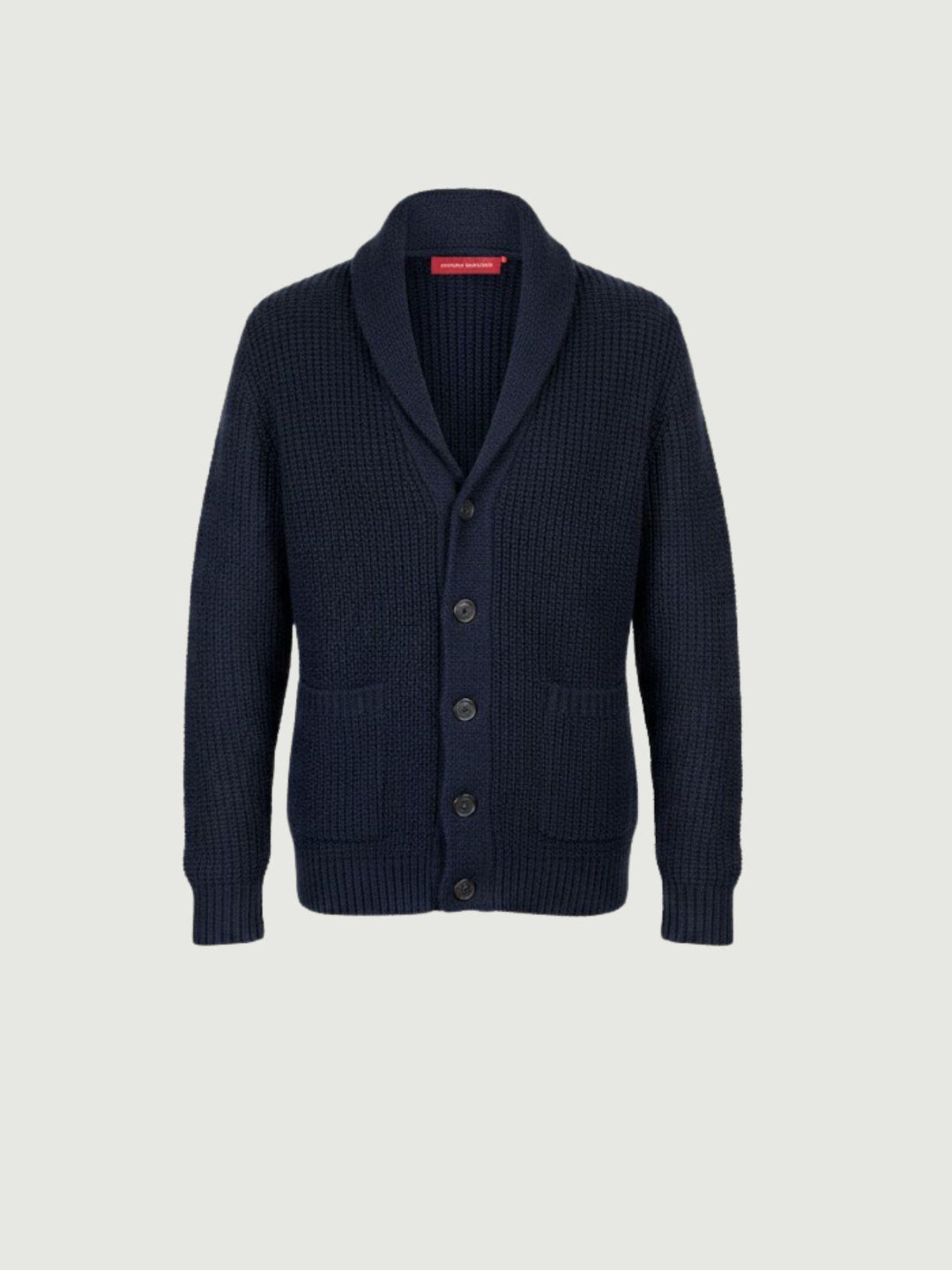 Cardigan collo sciallato blu 4366225 278 ANDREA MORANDO 