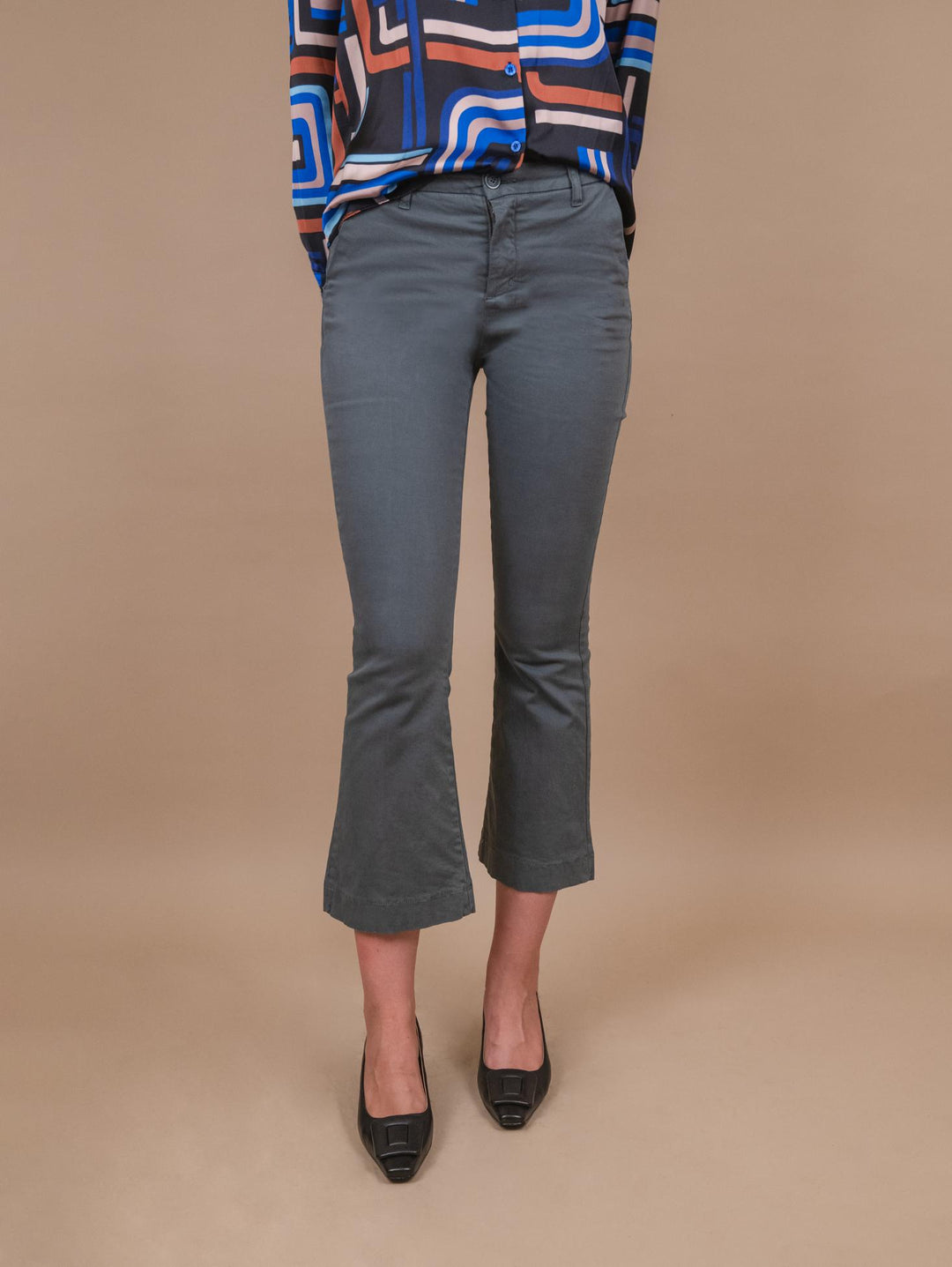 PANTALONE A TROMBETTA grigio 824JA 1802 ANDREA MORANDO 