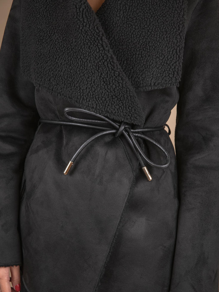GIACCA KIMONO IN ECO-MONTONE  NERO B361MONT 024 ANDREA MORANDO 