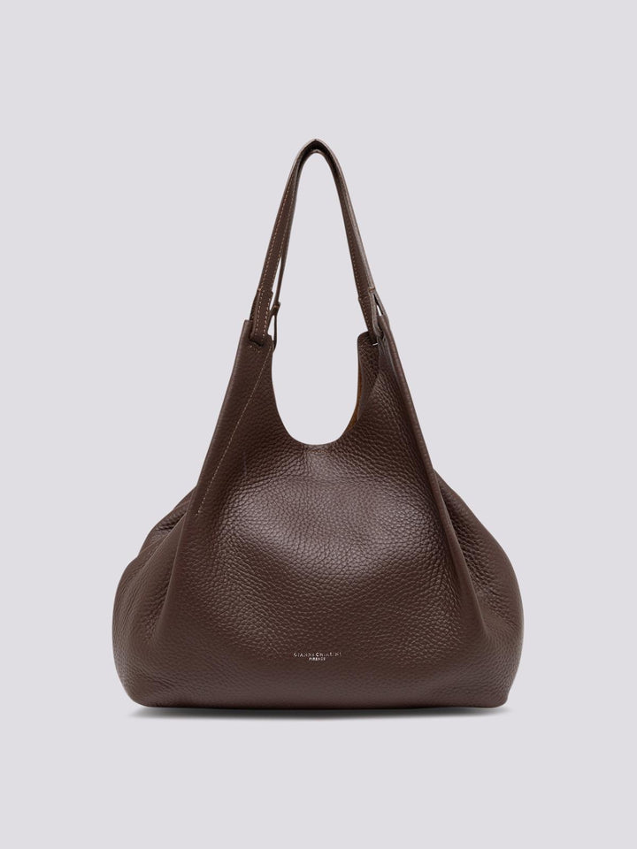 Borsa a spalla Dua in pelle martellata testa moro BS 9720/23AI RNGDBL 12573 GIANNI CHIARINI 