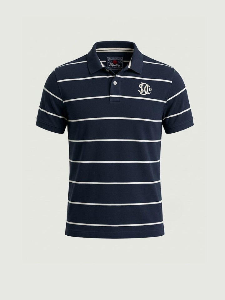 Polo in jersey a righe vintage navy M1110464A JKC SUPERDRY 