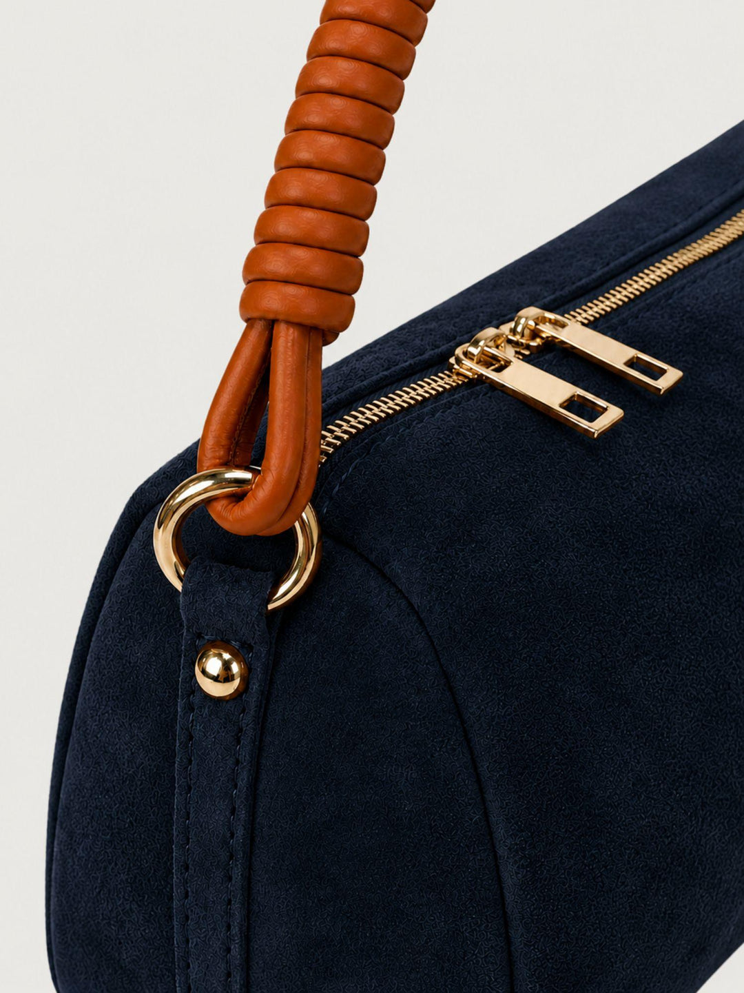 Borsa a spalla Mini Cube in pelle scamosciata blu MINI CUBE BLU BIMOR 