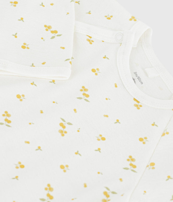 Tutina bebè con piedini stampa mimose A0F6F 01 PETIT BATEAU 