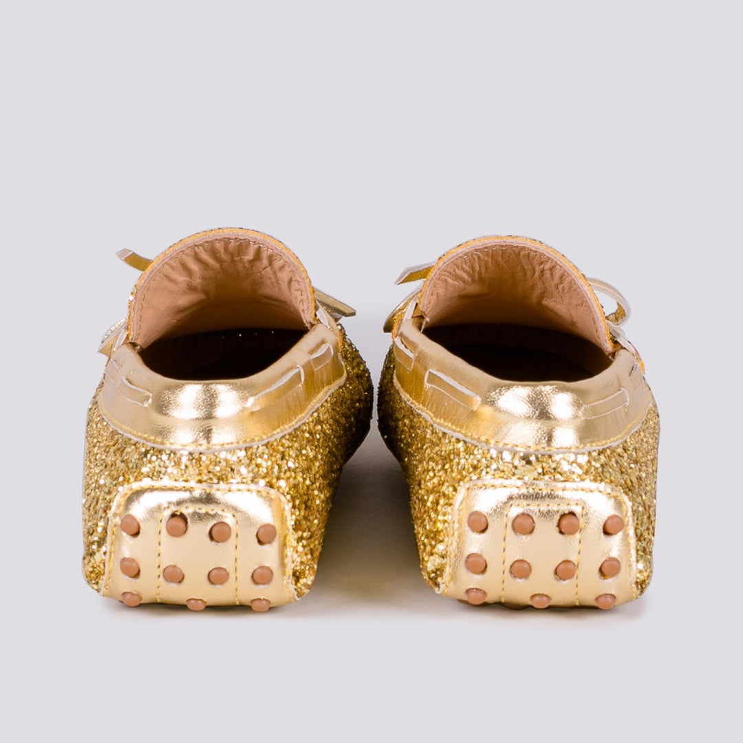 MOCASSINO CON GOMMINI IN GLITTER 1003/GLITTER ORO ANDREA MORANDO 