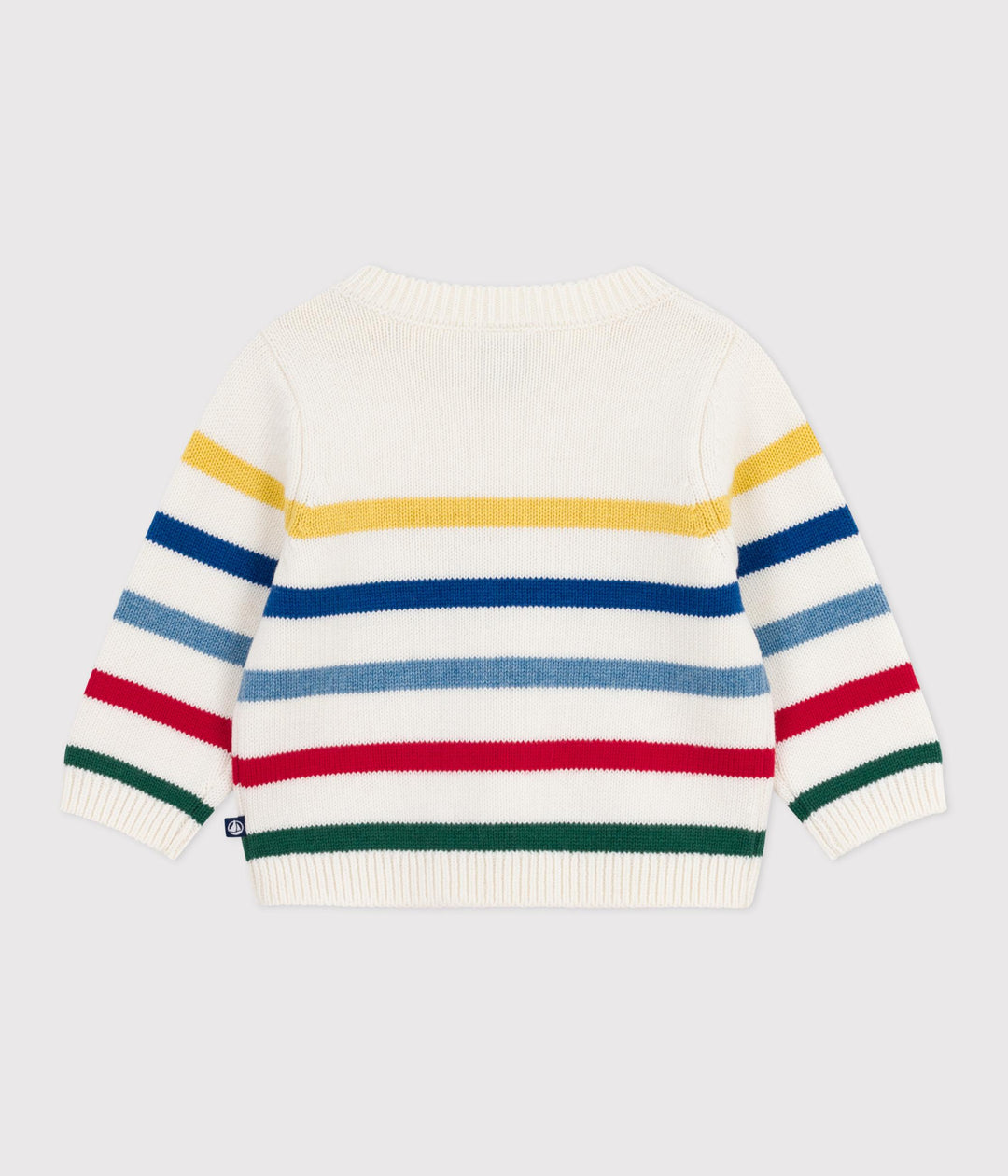 Maglione in misto lana e cotone a righe multicolor A0EAI 03 PETIT BATEAU 