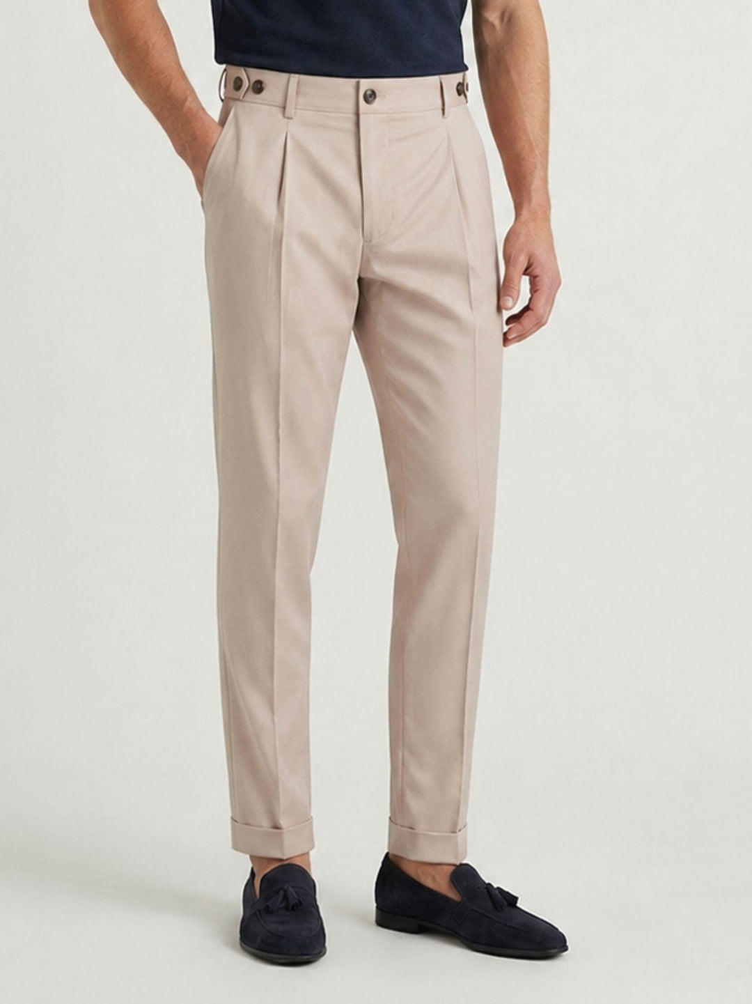 Pantalone con pinces color sabbia GALILEO SABBIA ANDREA MORANDO 