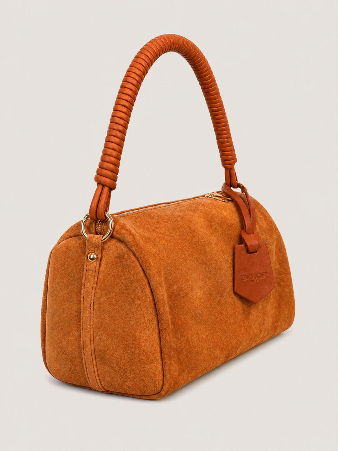 Borsa a spalla Cube in pelle scamosciata cuoio CUBE CUOIO BIMOR 