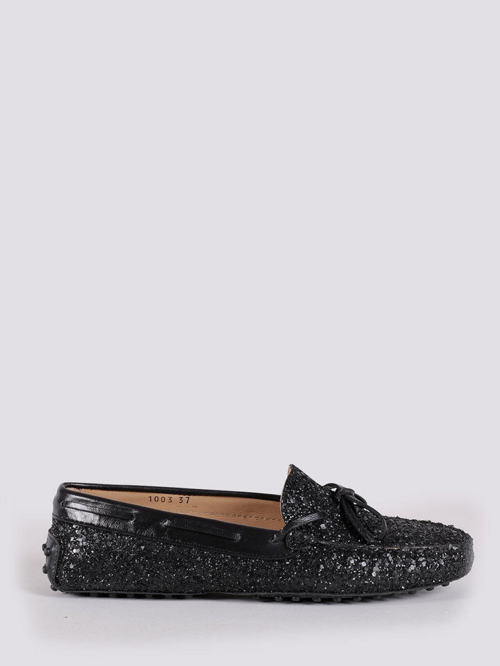 MOCASSINO CON GOMMINI IN GLITTER 1003/GLITTER NERO ANDREA MORANDO 