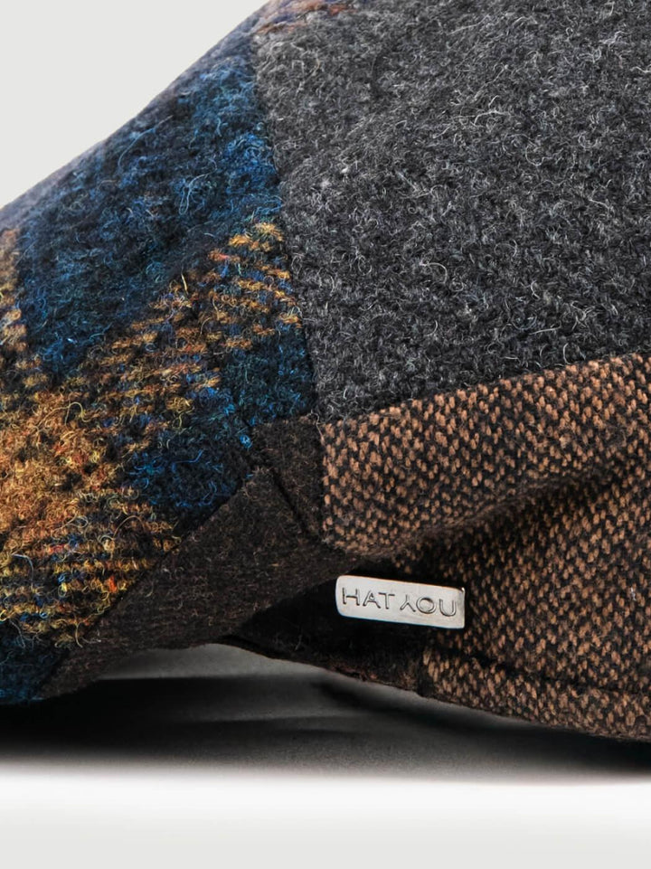 COPPOLA IN LANA A QUADRI MULTICOLOR BLU CP4042 BLU ANDREA MORANDO 