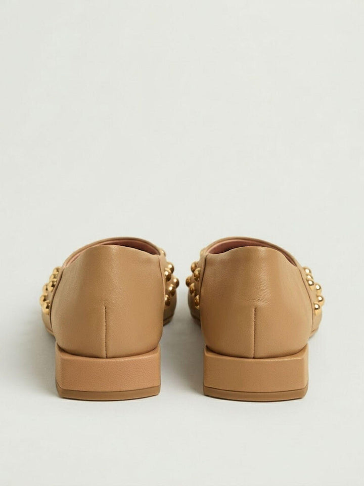 Ballerina borchiata in pelle nappa cammello DARIA93G SALTLAKE ANDREA MORANDO 
