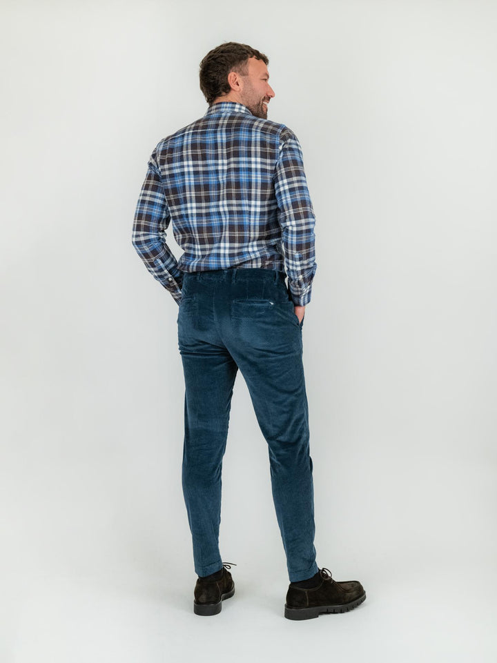PANTALONE IN VELLUTO A COSTE BLU T502/BRO 860 NOLAB 