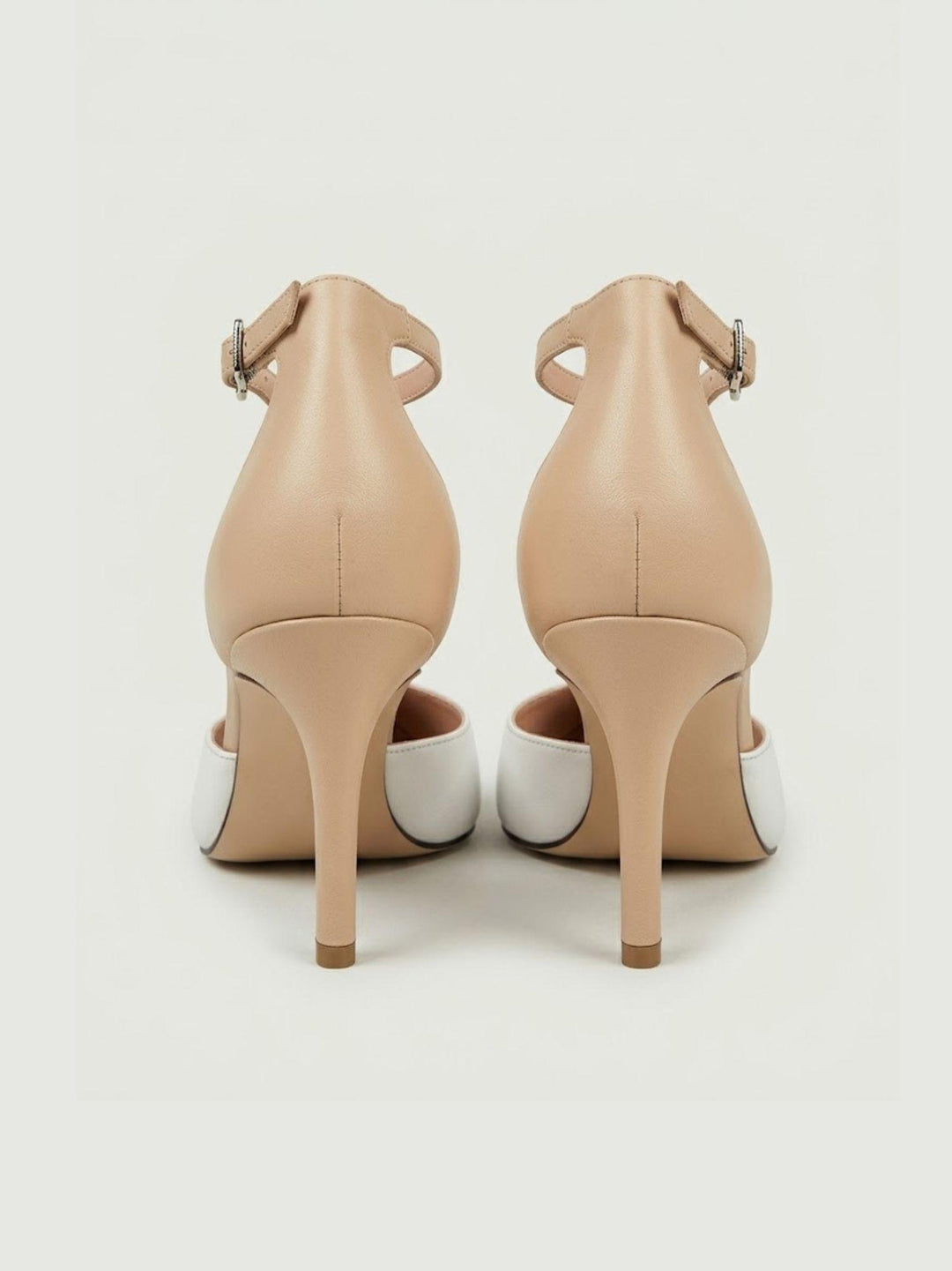 Décolleté T-Bar in pelle bianca e beige S256 SKIN ANDREA MORANDO 