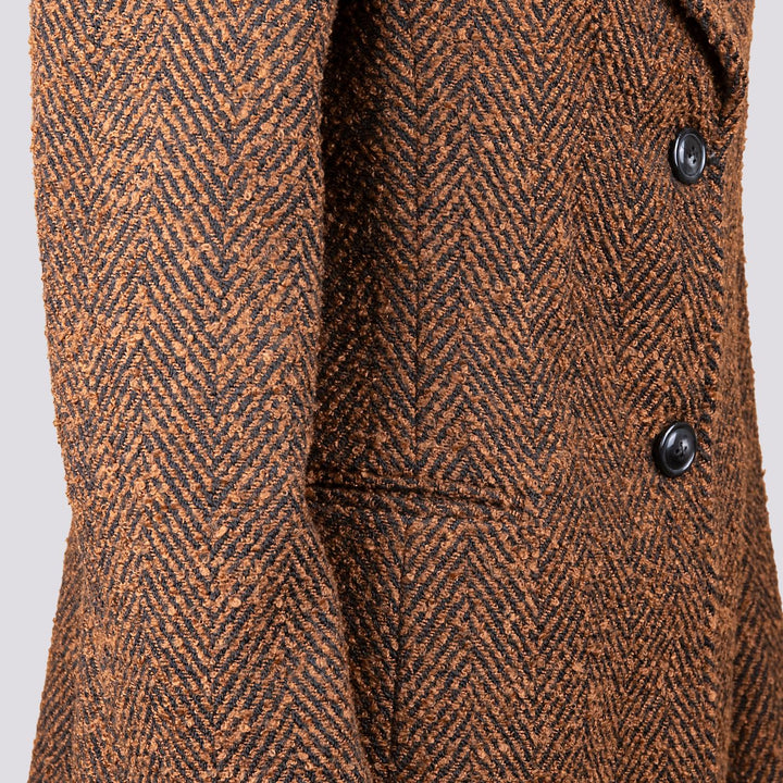 CAPPOTTO SPIGATO MARRONE E NERO