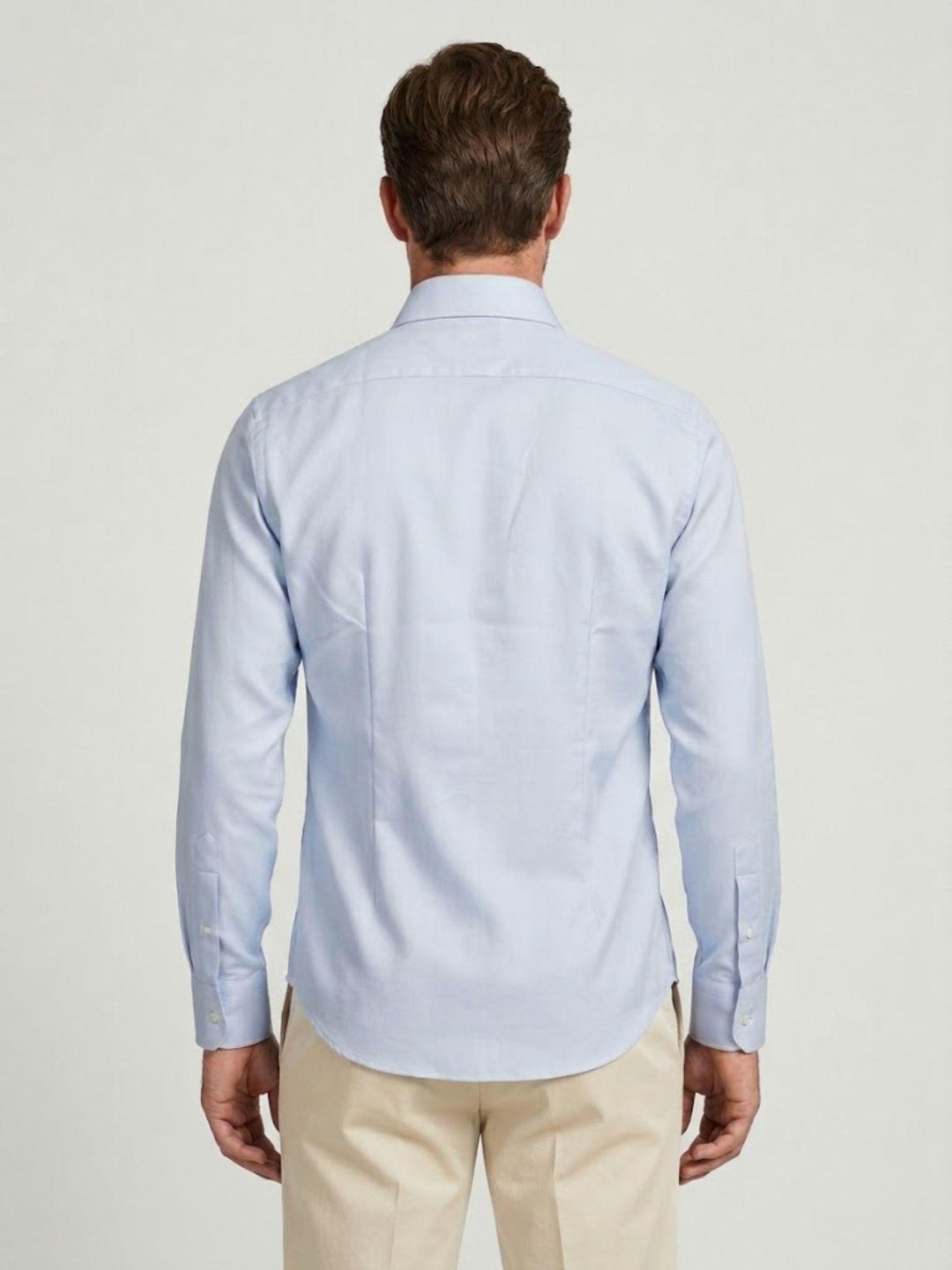 Camicia collo francese con taschino in cotone azzurra slim BARBADOS/SLIM 3 ANDREA MORANDO 