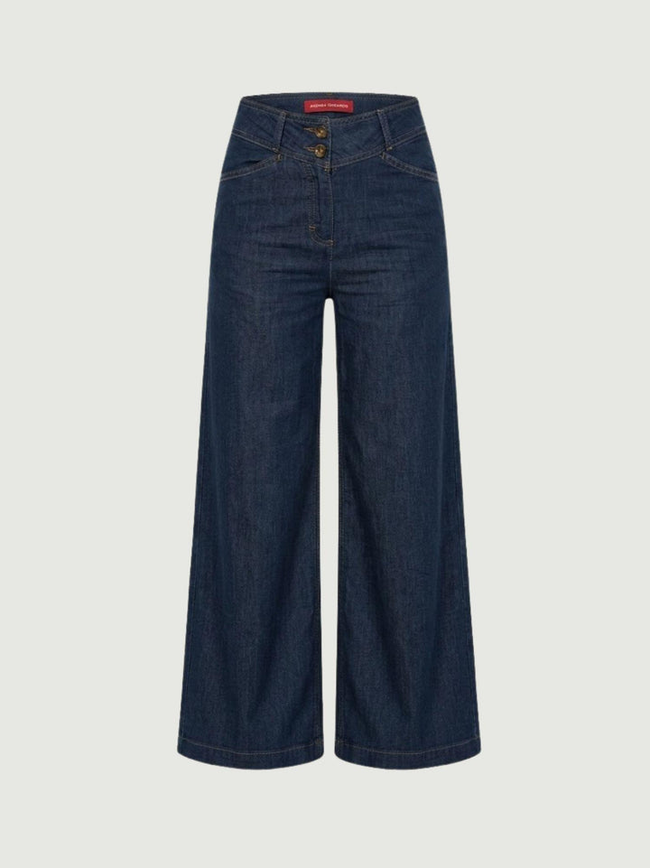 Pantaloni wide leg in cotone chambray INCA525 51 ANDREA MORANDO 