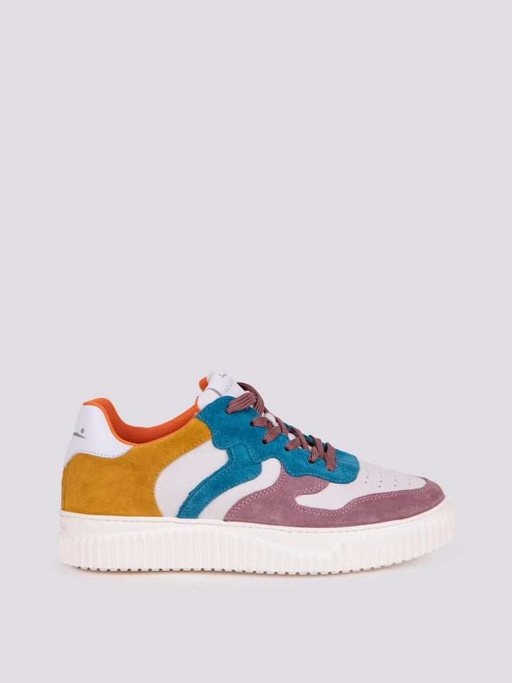 Sneaker LAURA lilla e azzurro 2017528 051I67 VOILE BLANCHE 