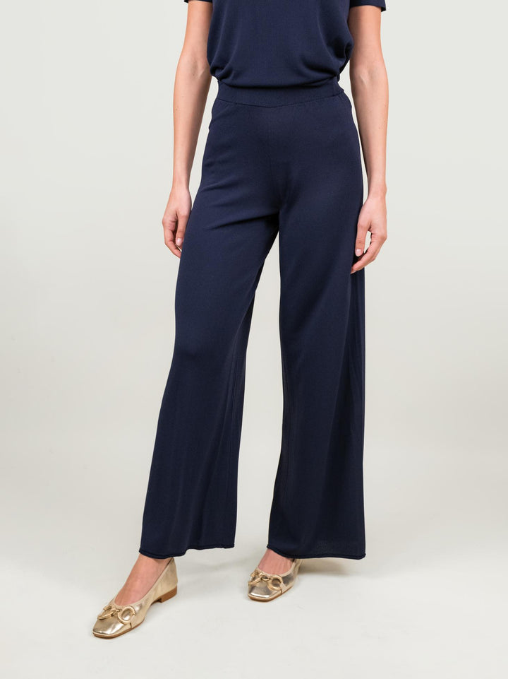 PANTALONE IN MAGLIA BLU 2670 BLU ANDREA MORANDO 