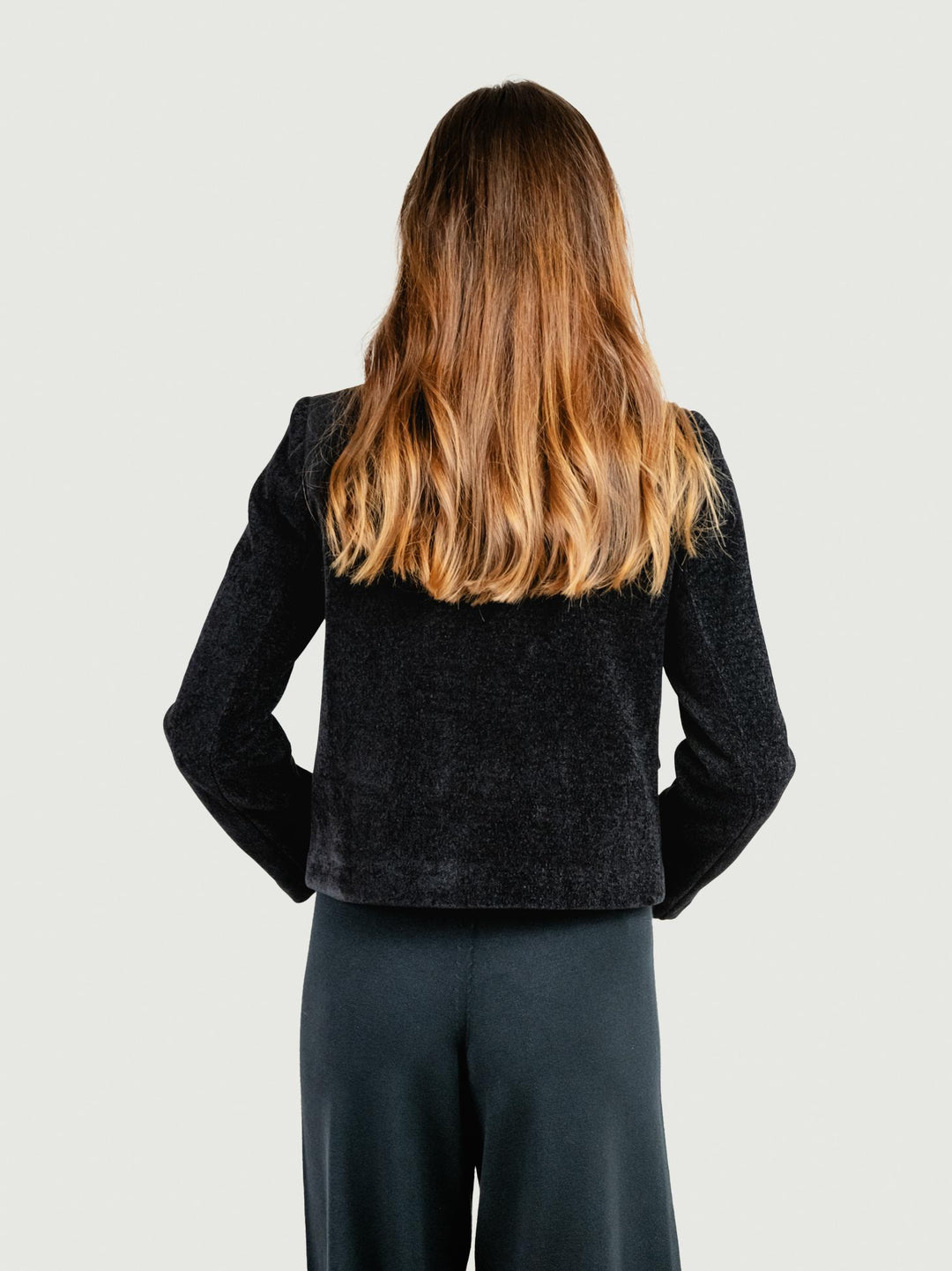 GIACCA DOPPIOPETTO IN VELLUTO NERO 565MASE413 00 ANDREA MORANDO 