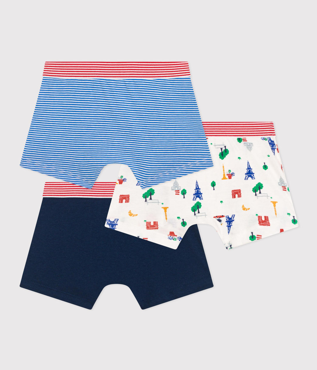CONFEZIONE DA 3 BOXER PARIGI IN COTONE BAMBINO A0AB7 00 PETIT BATEAU 