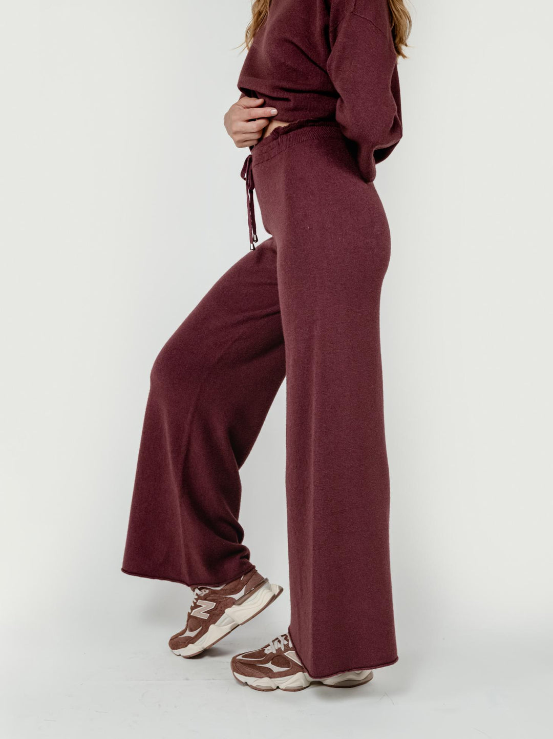 PANTALONI IN MAGLIA BORDEAUX 0370176 2200 BIMOR 