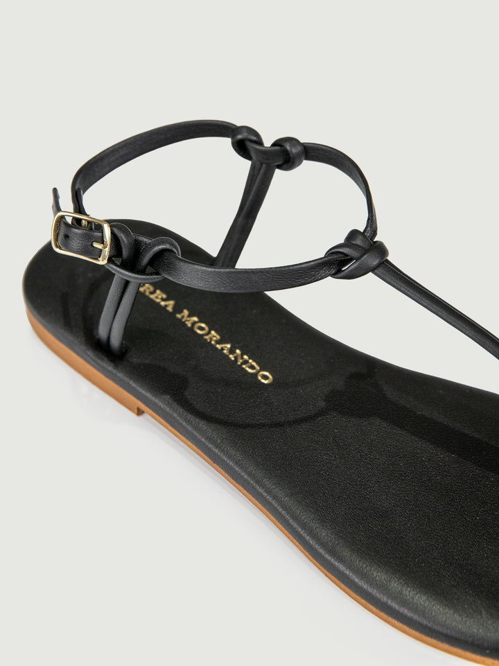 SANDALO INFRADITO CON NODINI IN PELLE NERO 3921 NERO ANDREA MORANDO 