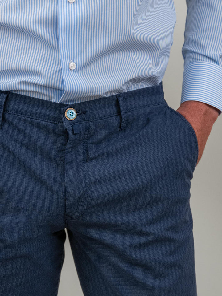 PANTALONE IN MISTO COTONE BLU P-KAPS-S124471 121 ANDREA MORANDO 
