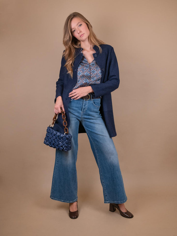 CAPPOTTINO SFODERATO IN LANA COTTA BLU 2371570 089 ANDREA MORANDO 