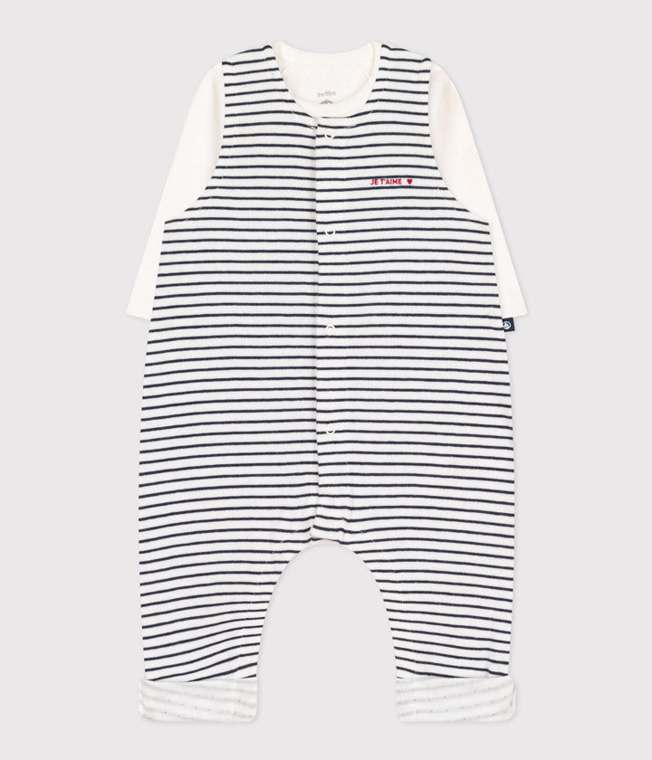COMPLETO CON TUTINA E BODY IN COTONE PER BEBÈ A0831 01 PETIT BATEAU 