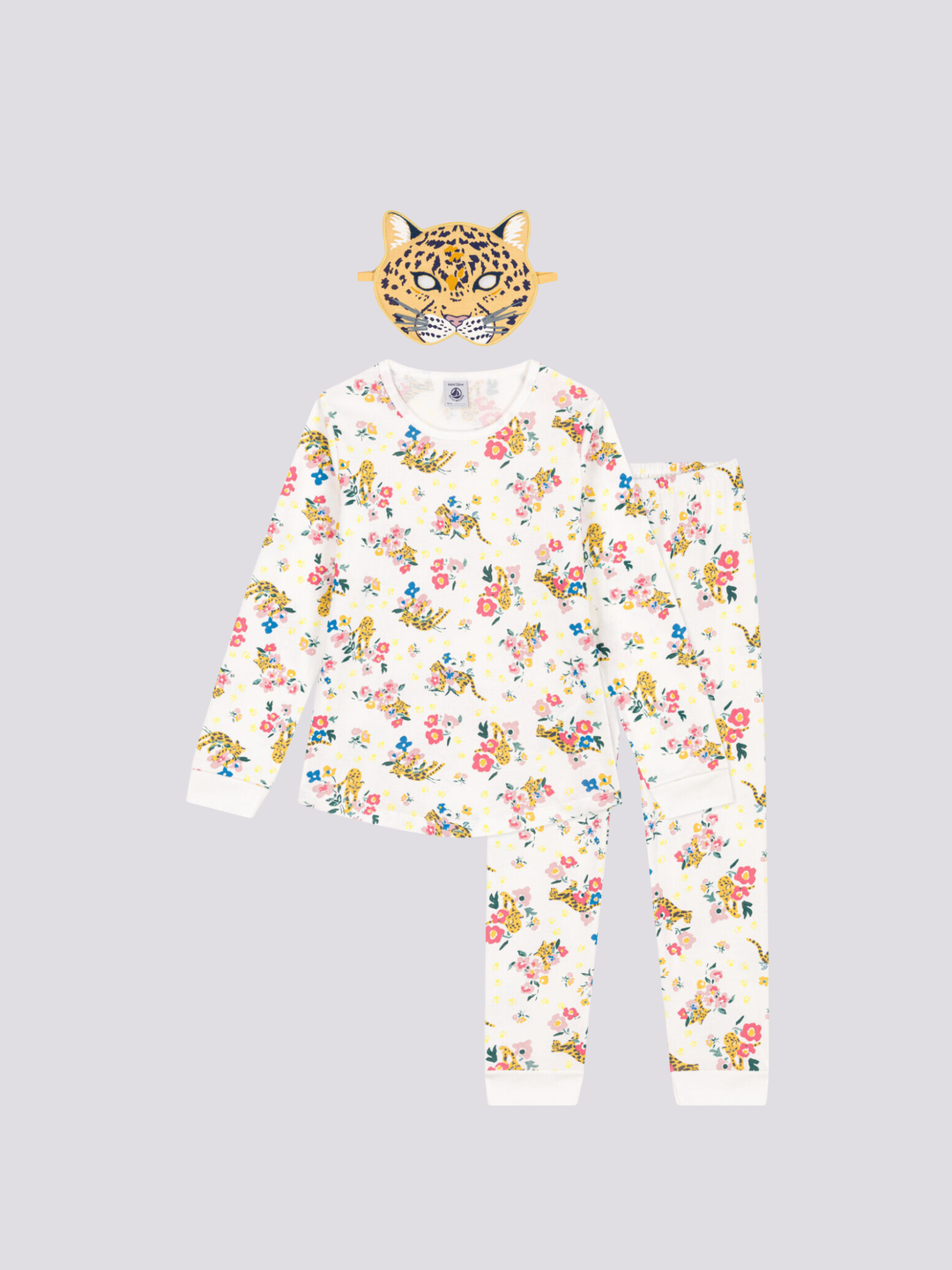 PIGIAMA BAMBINA FOSFORESCENTE IN COTONE A095B 01 PETIT BATEAU 