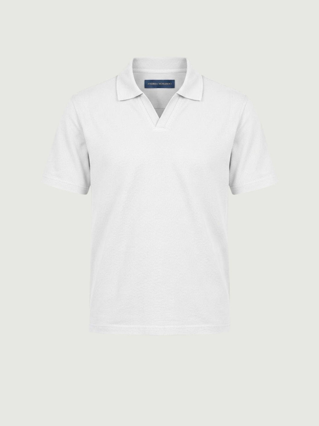 Polo derby in cotone piquet extrafine bianca 5805426 100 ANDREA MORANDO 