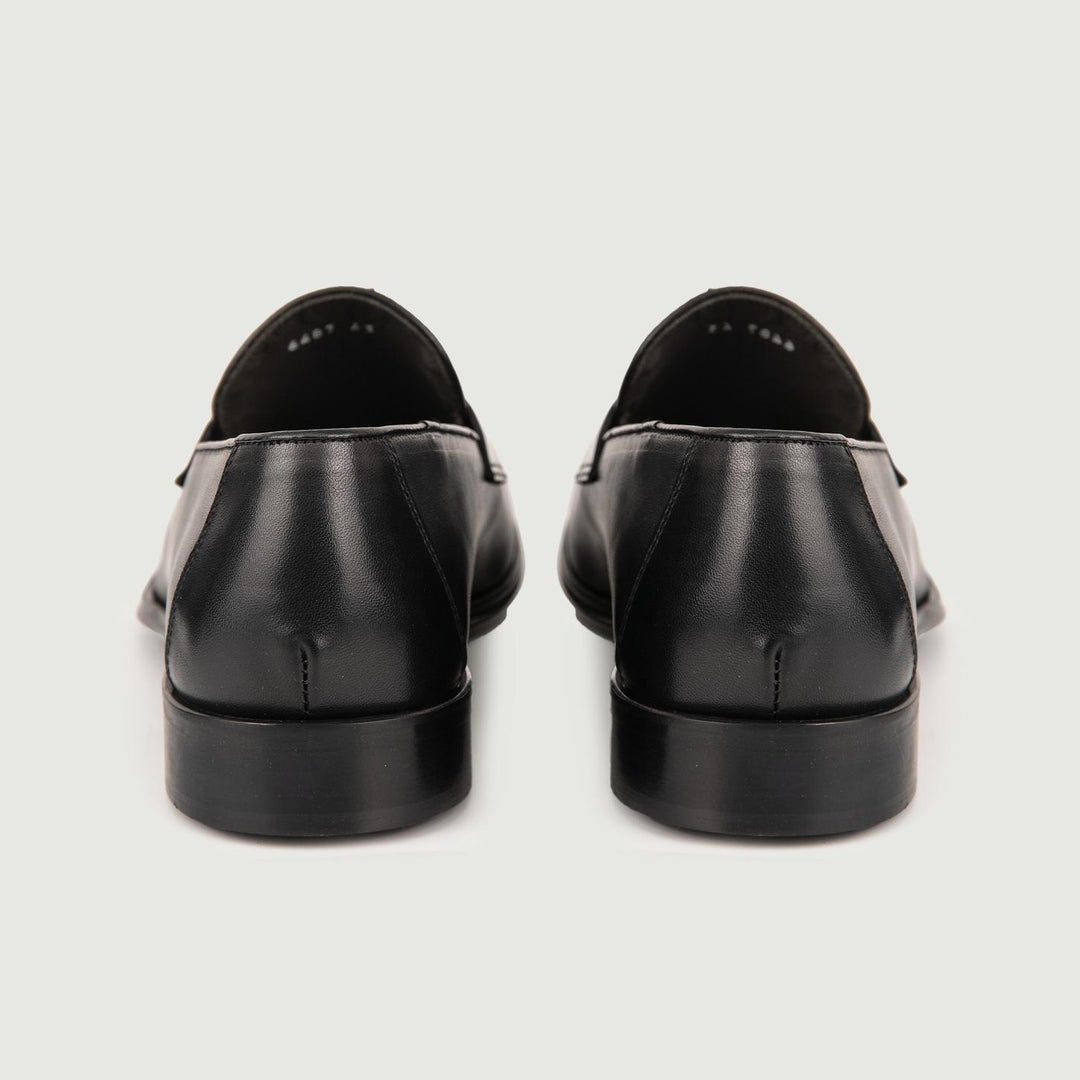 MOCASSINO IN PELLE CON PENNY 6487 NERO ANDREA MORANDO 