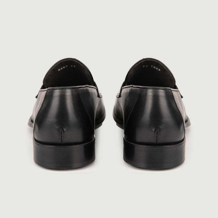 MOCASSINO IN PELLE CON PENNY 6487 NERO ANDREA MORANDO 