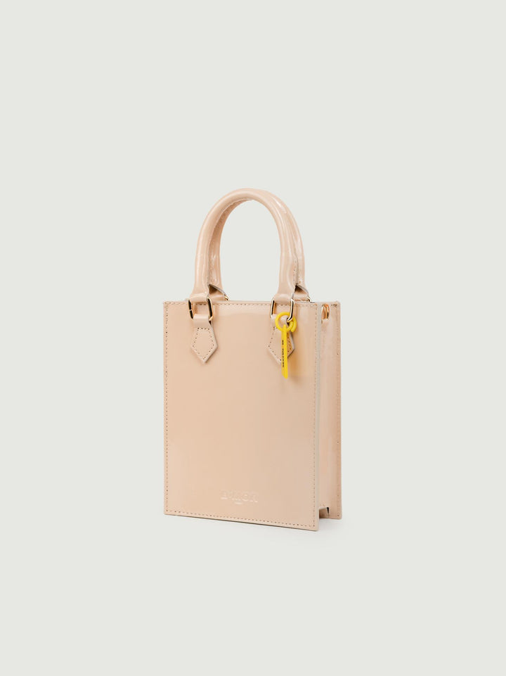 BORSA BABY IN PELLE VERNICE BEIGE